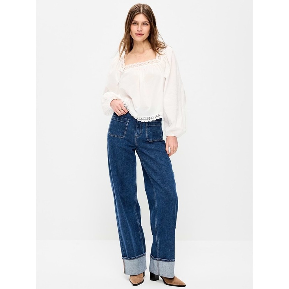 Old Navy Dark Blue Wide-Leg Flare Jeans